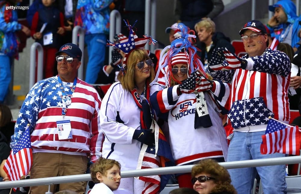 Fans cheering on Team USA