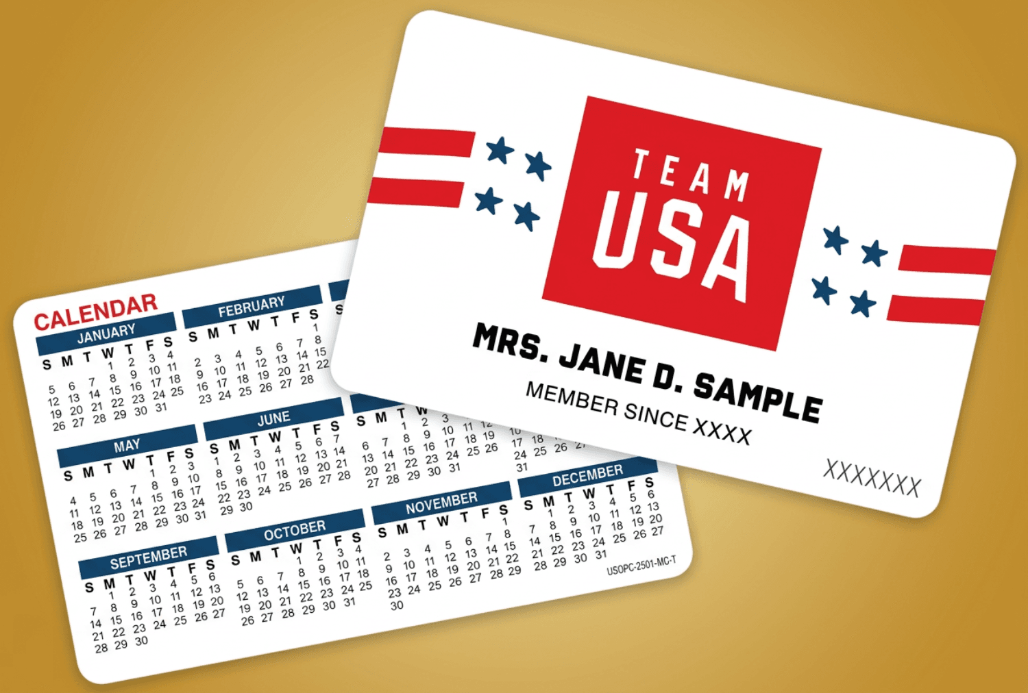 Team USA member card.